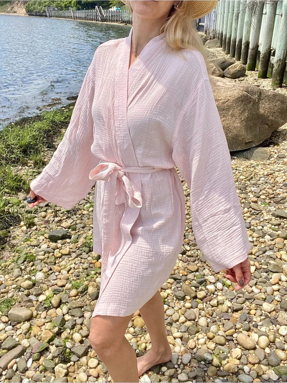 ESMARA Soft Pink Cotton Belted Robe/Kimono! 🐚